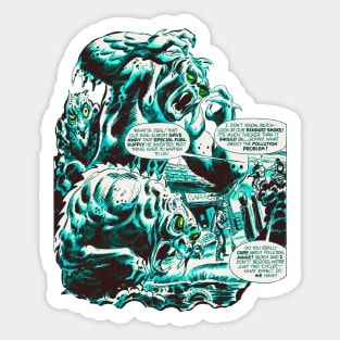 Pollution Smoke Motorcycles Terror Fear Horror The Pollution Monsters Retro Comic Vintage Cartoon Halloween Sticker